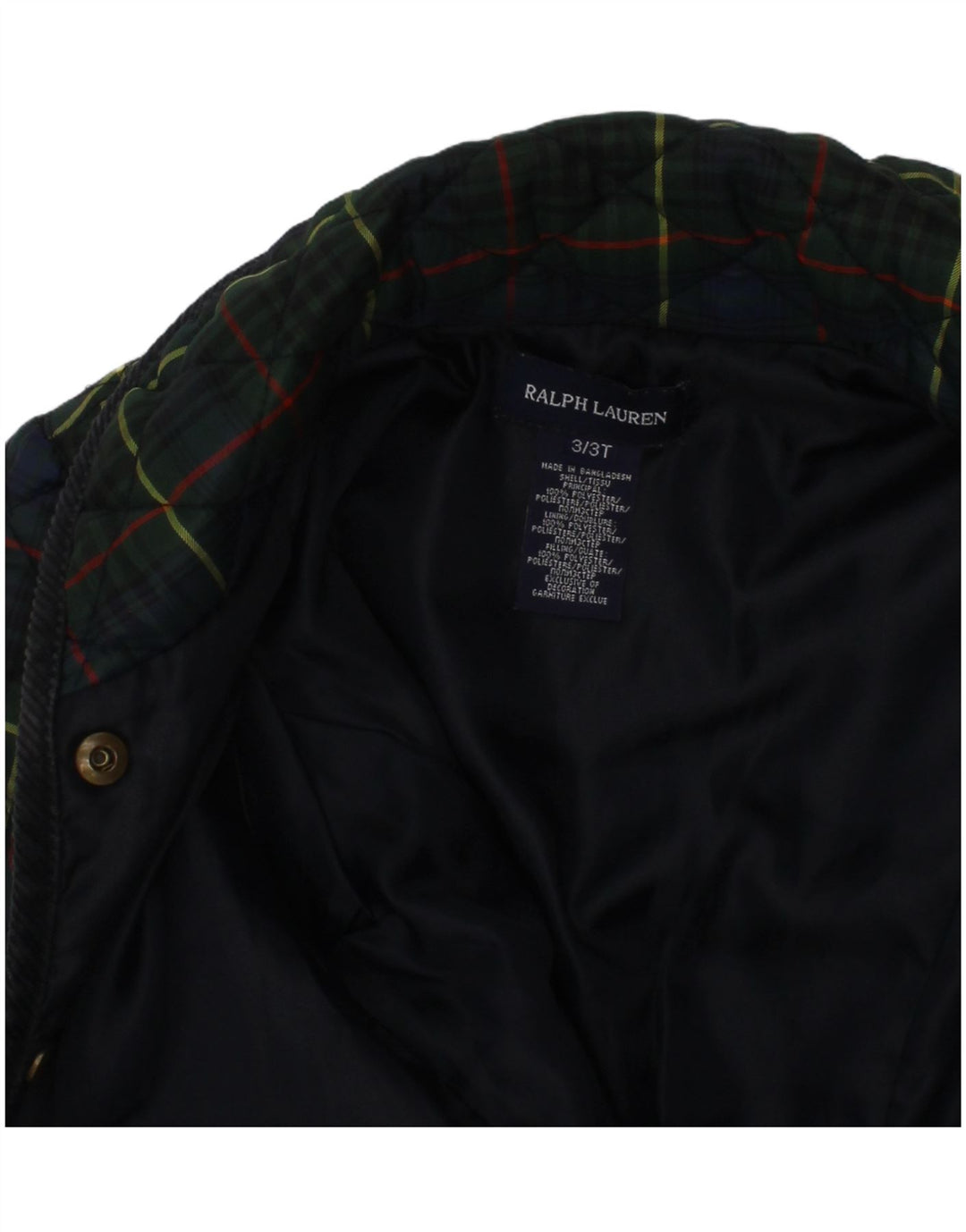 Ralph Lauren piger quiltet jakke 2-3 år grøn ternet polyester