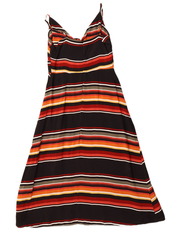 WAREHOUSE Dame Front Tie Sundress UK 10 Small Sort Stribet Viscose