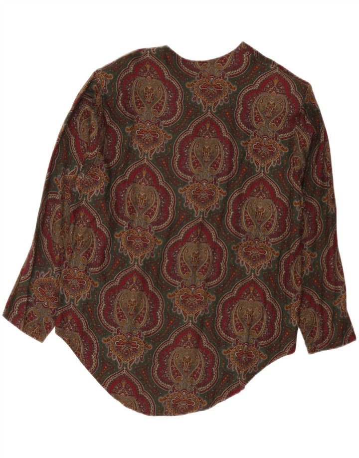 Vintage dameskjorte bluse UK 14 Medium Multicolored Paisley Viscose