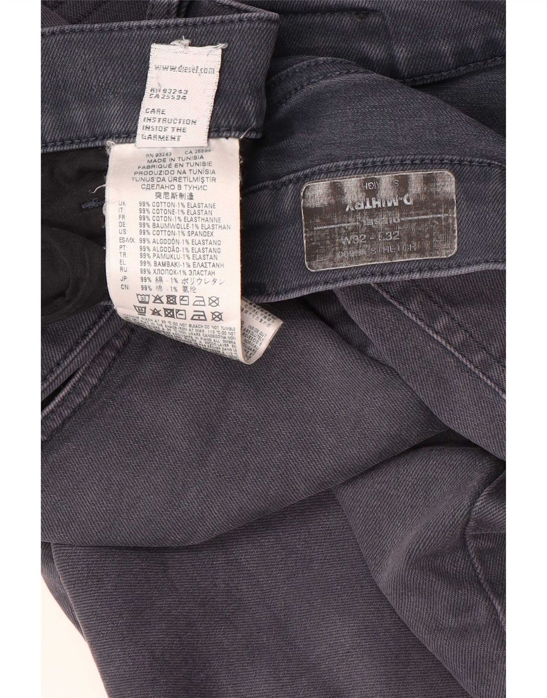 Diesel Herre D-Mihtry Straight Jeans W32 L32 Grå Bomuld