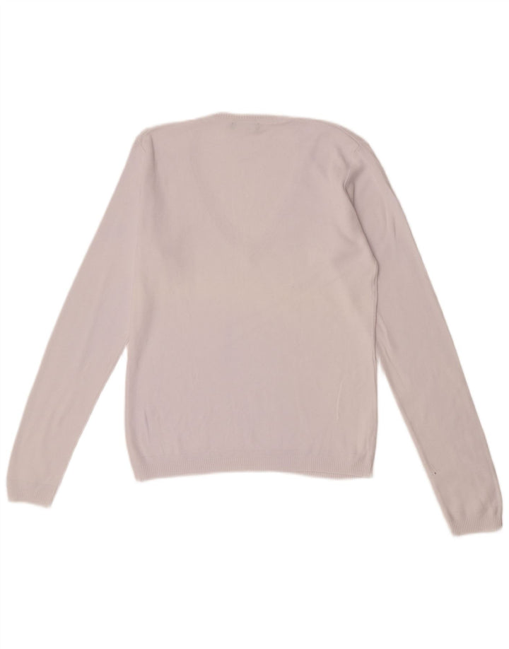 Benetton Dame V-hals sweater UK 12 Medium White