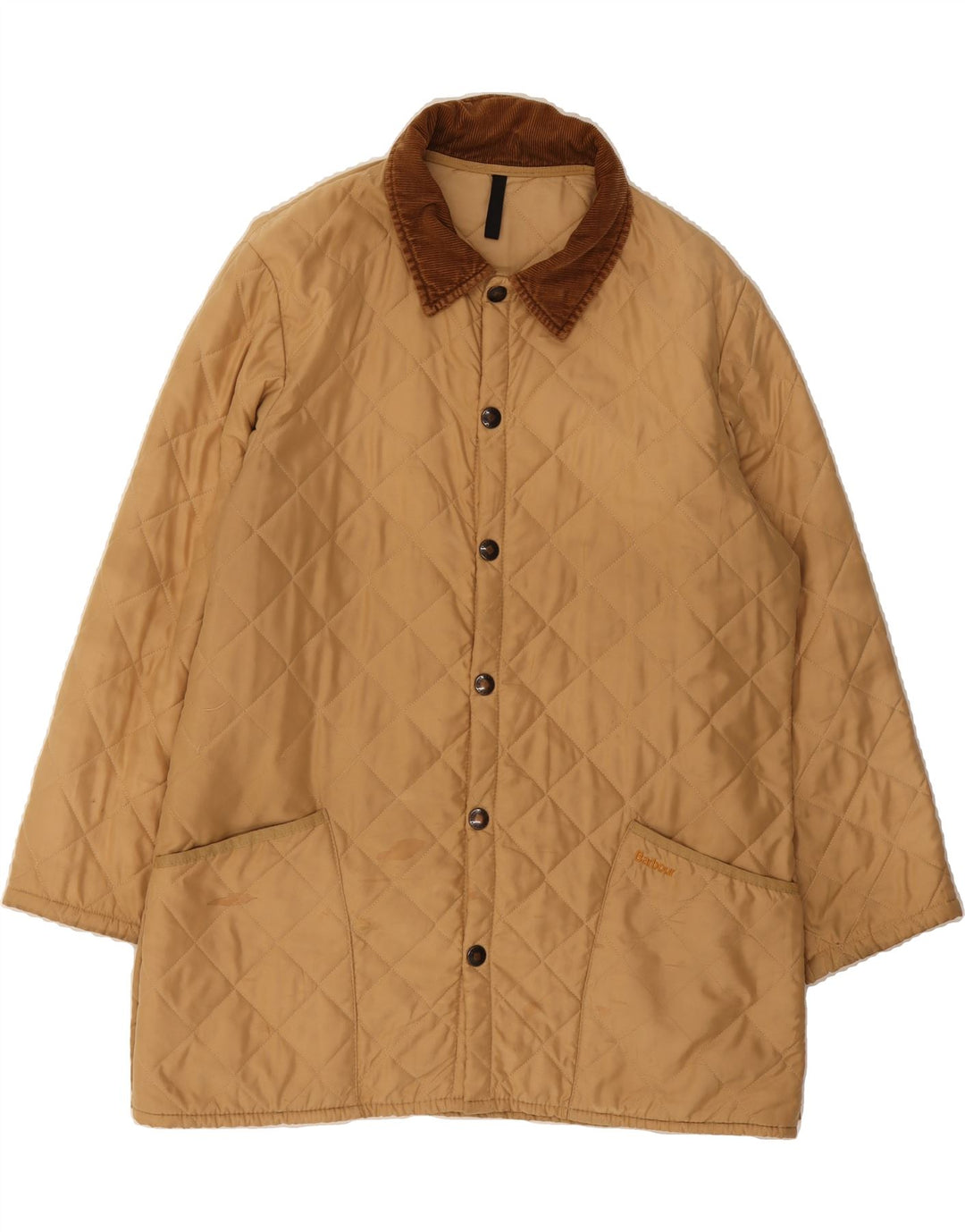 BARBOUR Mens Eskdale Quilted Jacket UK 40 Large Beige Polyester Vintage Barbour and Second-Hand Barbour from Messina Hembry 