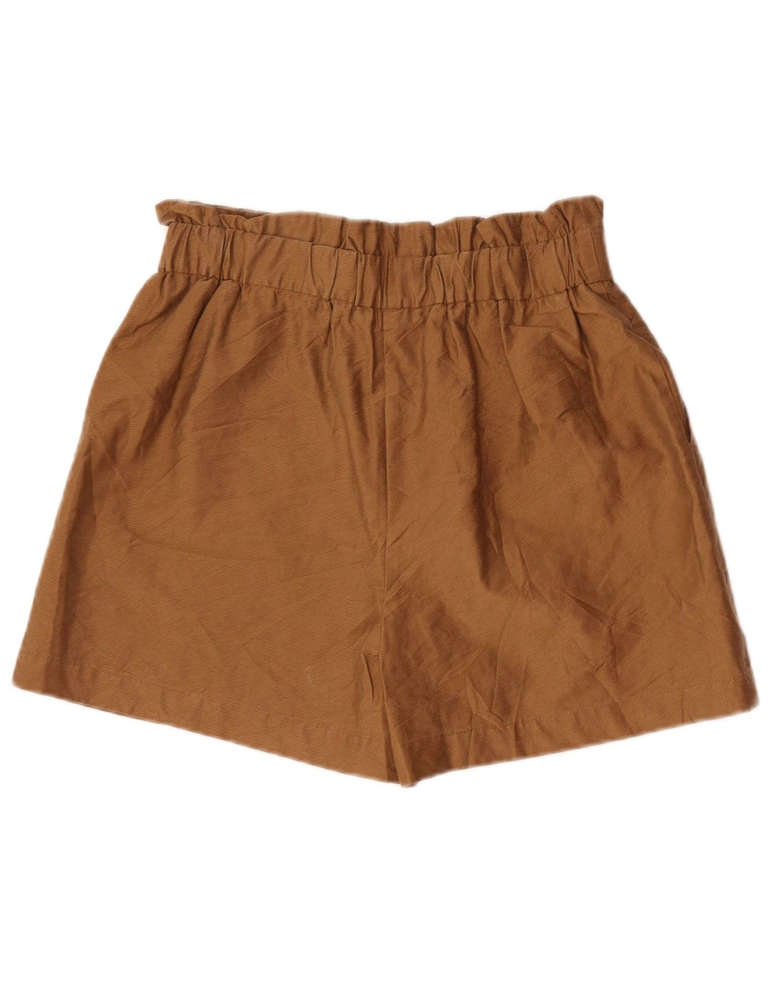 Zara Dame Højtalje Casual Shorts Medium W28 Brun Lyocell