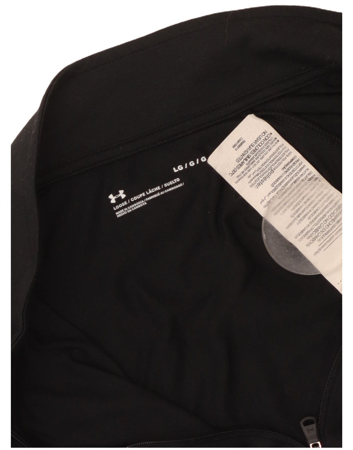 Under Armour Herre Zip Neck Pullover Træningsdragt Top Stor Sort Polyester