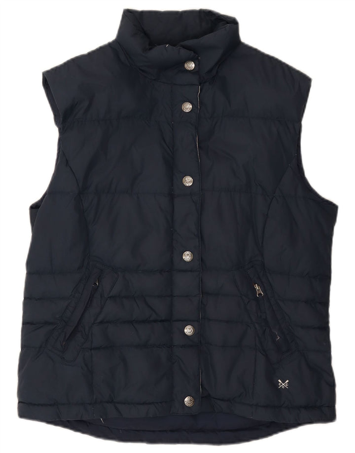 Besætningstøj Dame Polstret Gilet UK 12 Medium Navy Blue Nylon