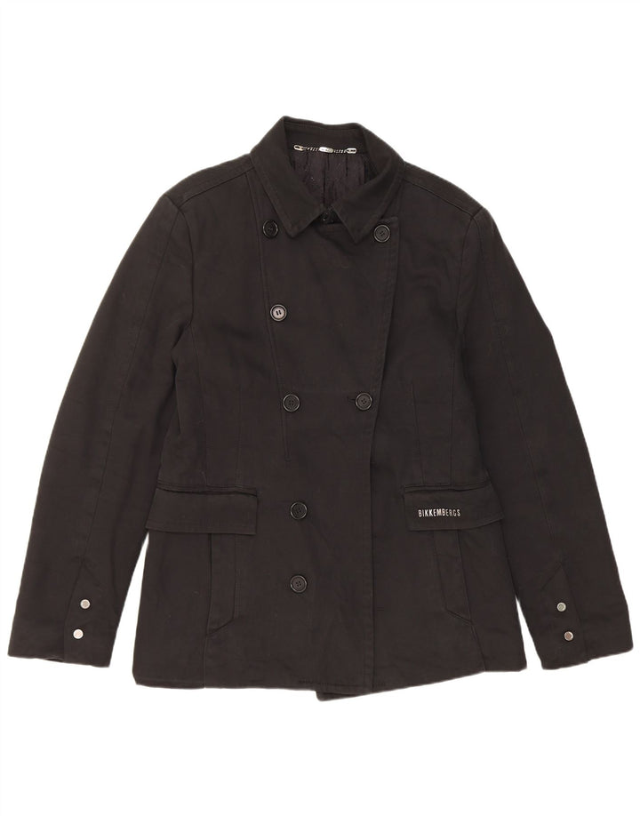 Bikkembergs Dame Dobbeltradet Blazer Jacket IT 50 XL Sort Bomuld