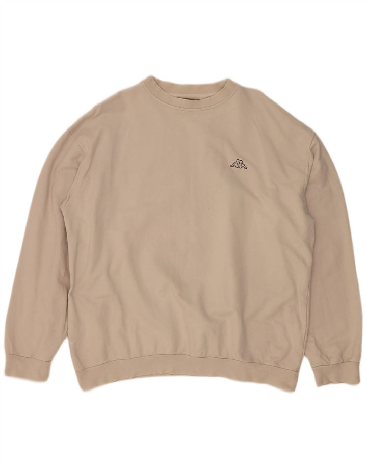 Kappa Herre Sweatshirt Jumper 2XL Beige Bomuld