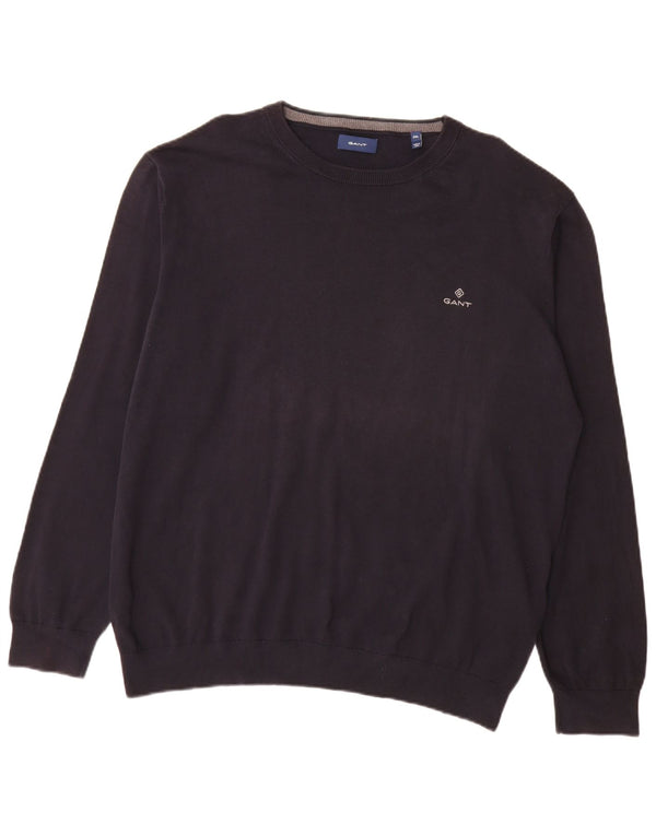 Gant Herre Boat Neck Jumper Sweater 2XL Navy Blue Bomuld