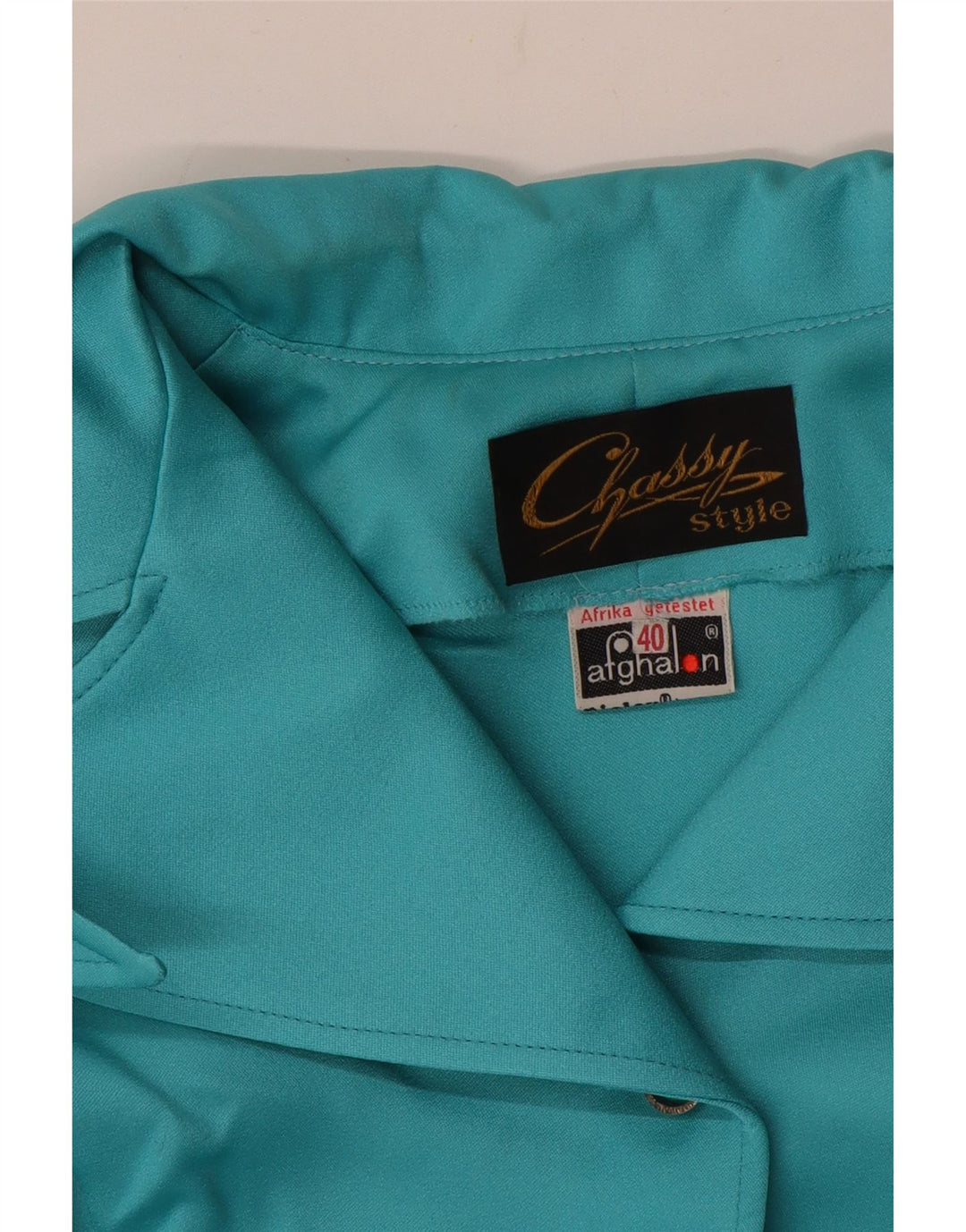 VINTAGE Womens Crop kortærmet skjortebluse EU 40 Medium Blue Polyester