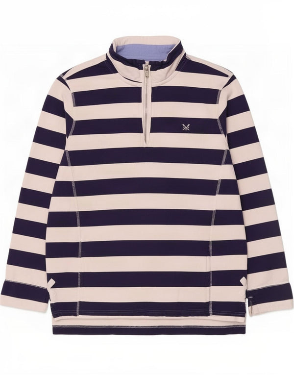 Crew Clothing Womens Sweatshirt Jumper UK 16 Large Navy Blue Striped