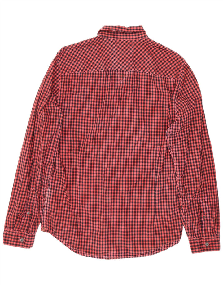 Guess Herre Slim Fit Shirt Medium Red Gingham Cotton