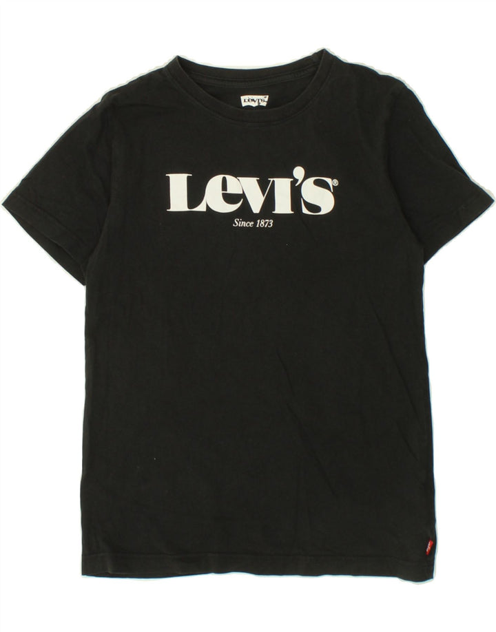 LEVI'S Boys Graphic T-Shirt Top 15-16 Years Black Cotton Vintage Levi's and Second-Hand Levi's from Messina Hembry 