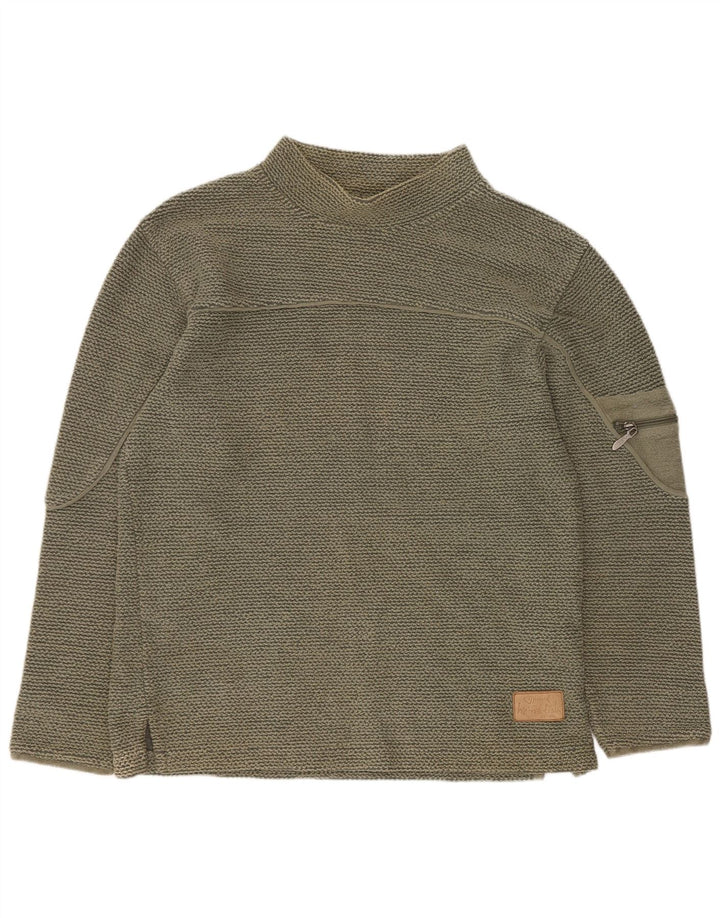 Weird Fish Herre Sweatshirt Jumper Small Khaki Bomuld