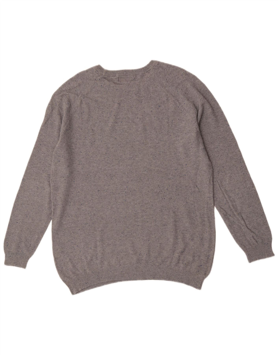 Zara Herre sweater med rund hals XL Grå Flecked Bomuld