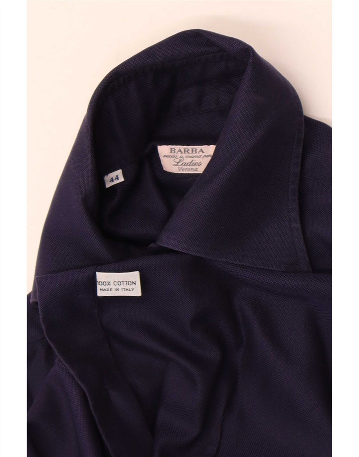 Barba Dameskjorte IT 44 Medium Navyblå Bomuld