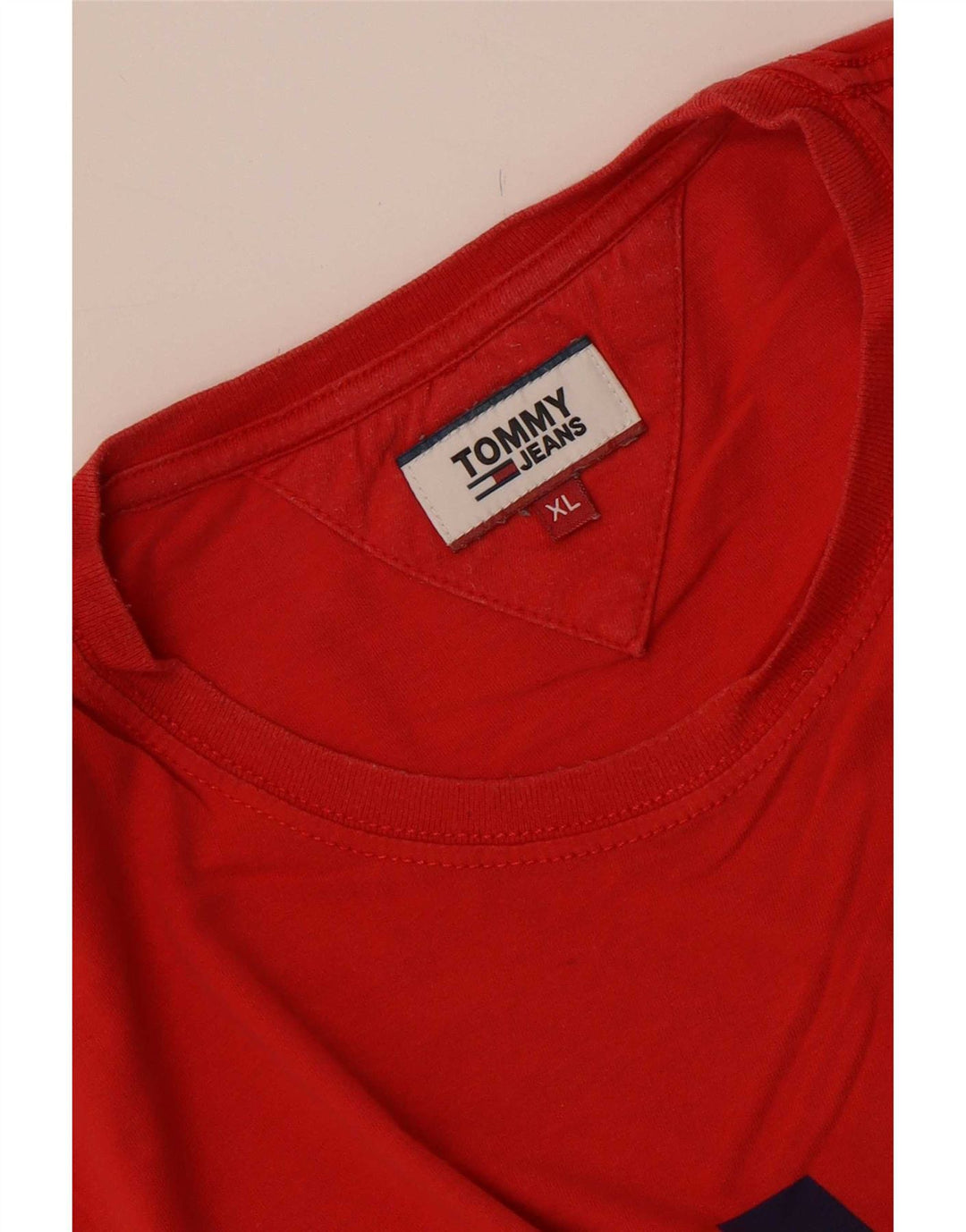 Tommy Hilfiger Herre Grafisk T-Shirt Top XL Rød