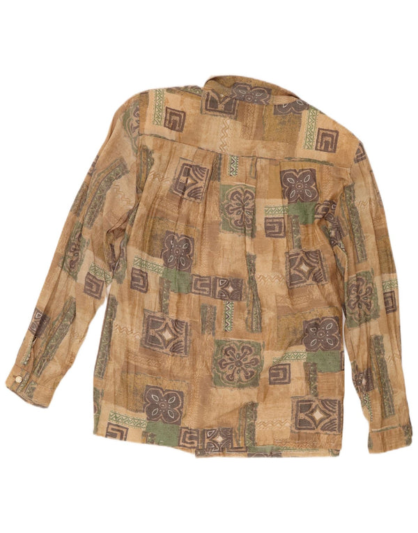 Vintage Womens Shirt UK 18 XL Brown Floral