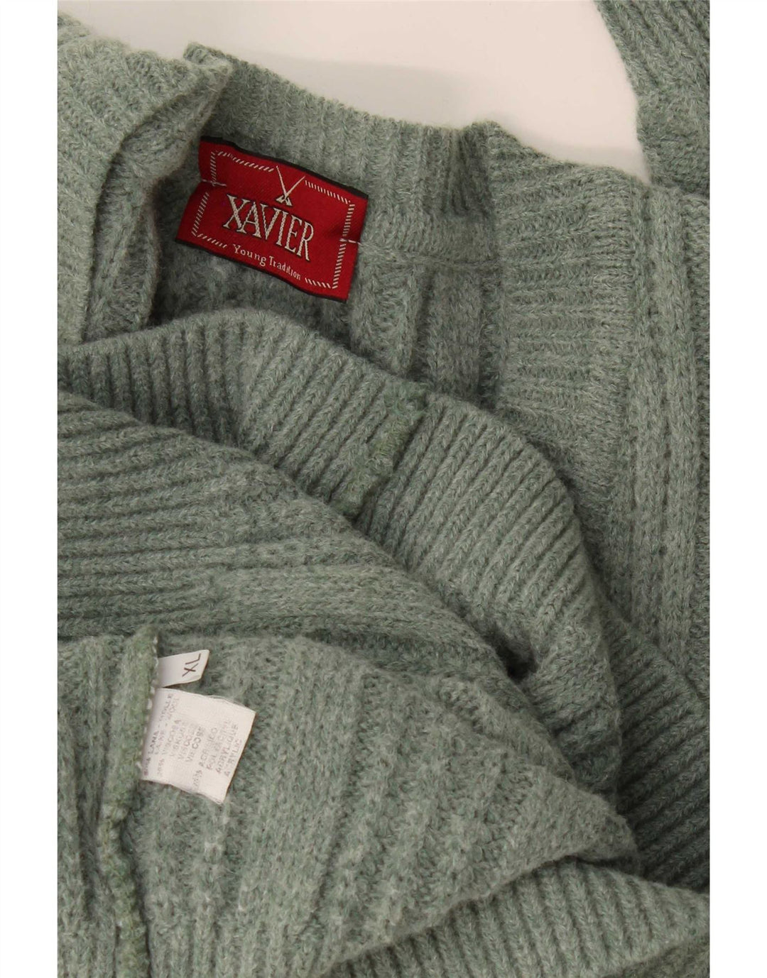 Xavier Herre V-hals sweater XL Grøn Uld