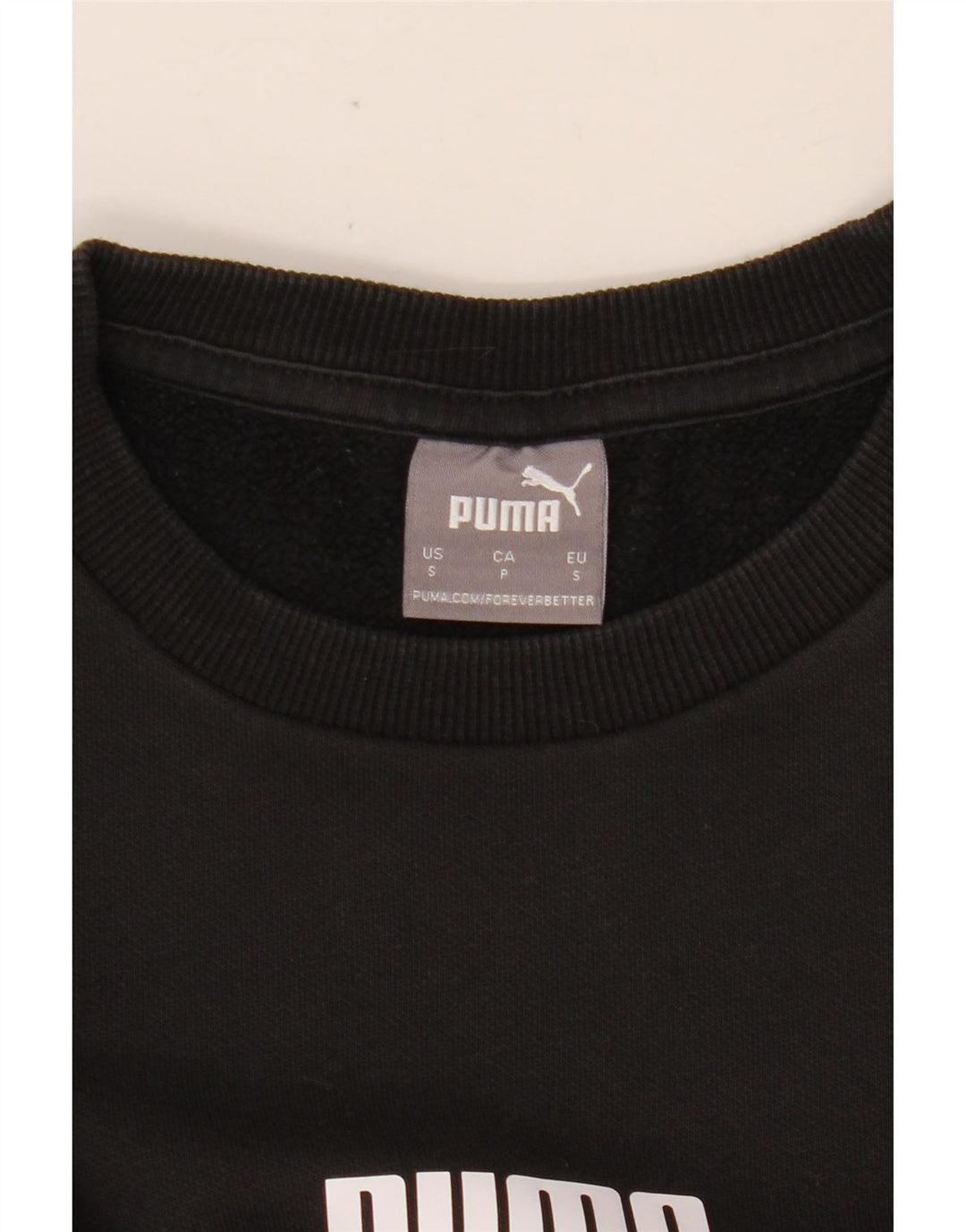 PUMA Graphic Sweatshirt Jumper UK 10 Small Black