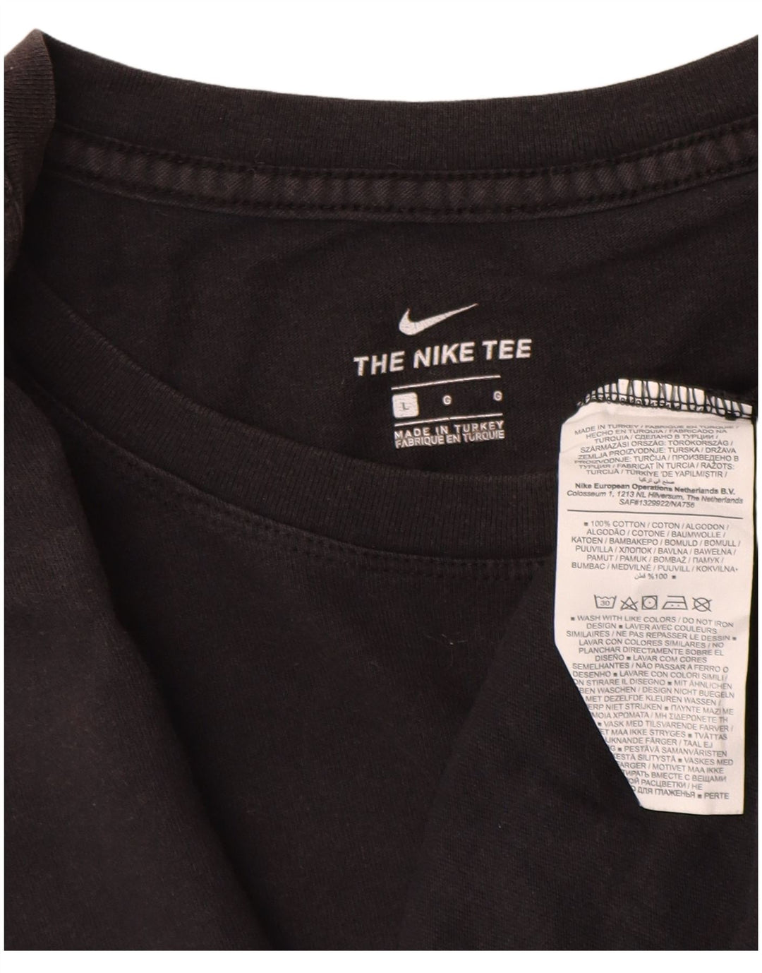 Nike grafisk T-shirt top til mænd, stor sort bomuld