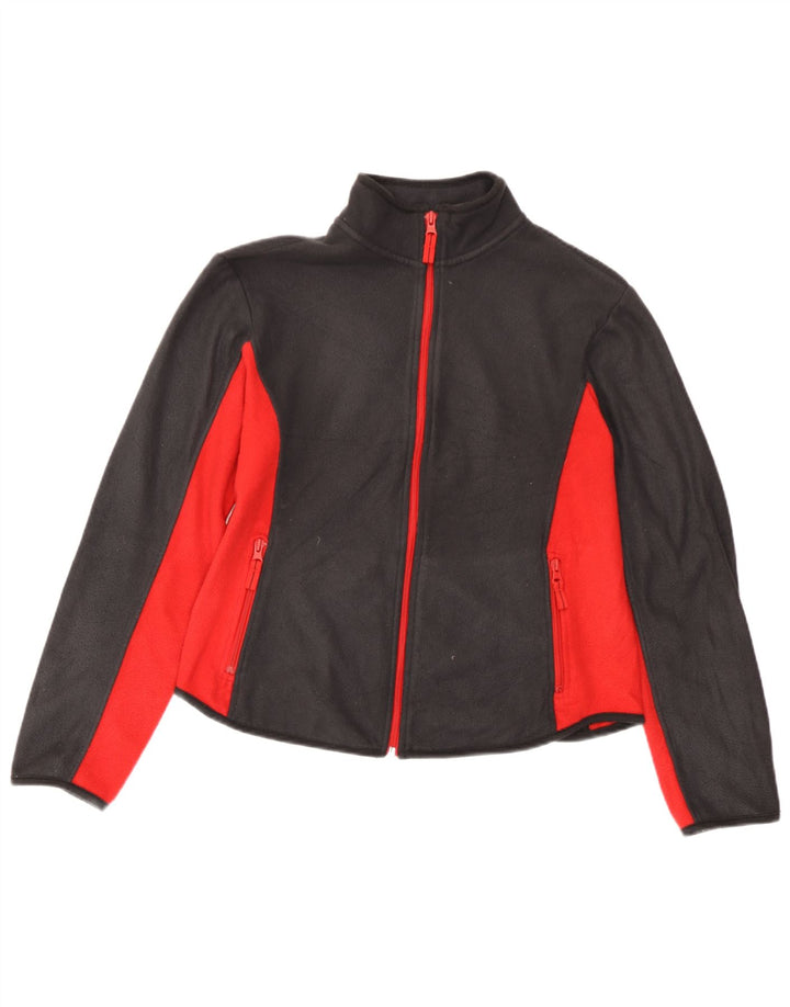 Marks & Spencer Fleecejakke til kvinder UK 12 Medium Rød Colourblock Polyester
