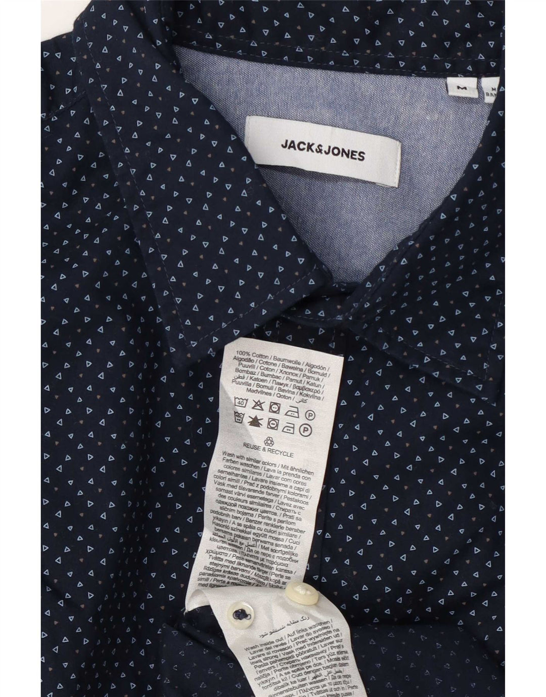 Jack & Jones herreskjorte medium marineblå plettet bomuld