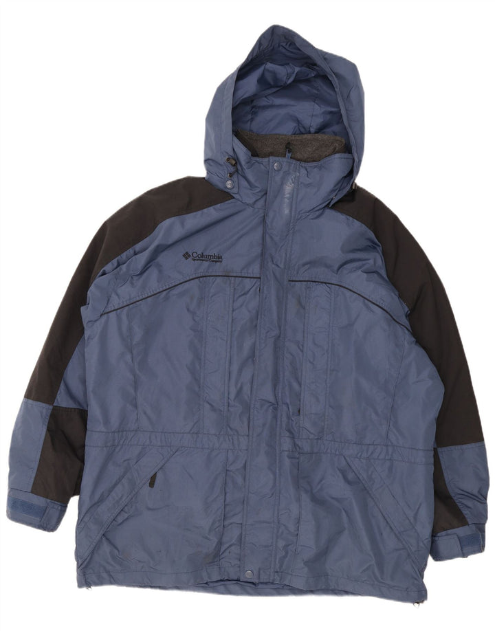 Columbia Mens Interchange Windbreaker Jacket UK 42 XL Blue Colourblock