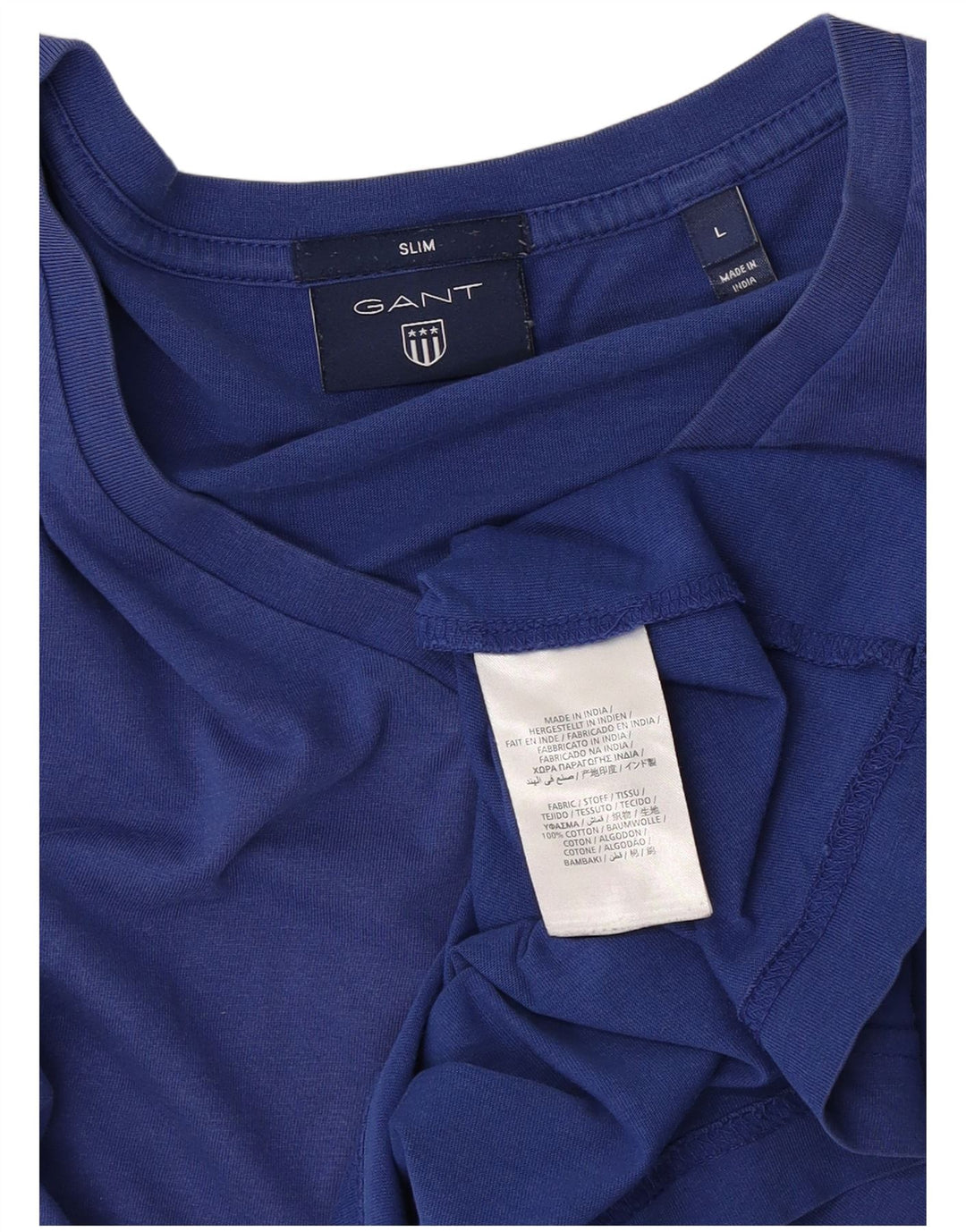 Gant Herre Slim Fit T-Shirt Top Stor Blå Bomuld
