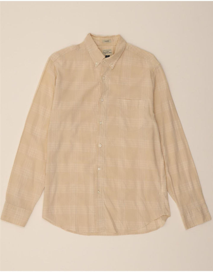 J. CREW Mens Shirt Medium Beige Check Cotton Vintage J. Crew and Second-Hand J. Crew from Messina Hembry 