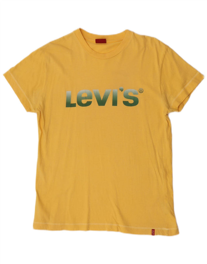 Levi's Herre grafisk T-shirt Top Medium Gul Bomuld