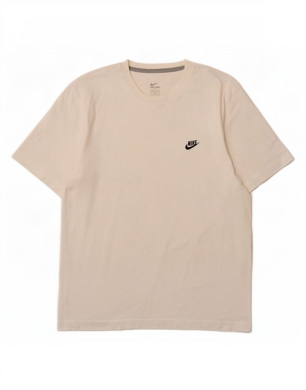 Nike T-shirt top til mænd UK 36/38 Lille hvid bomuld