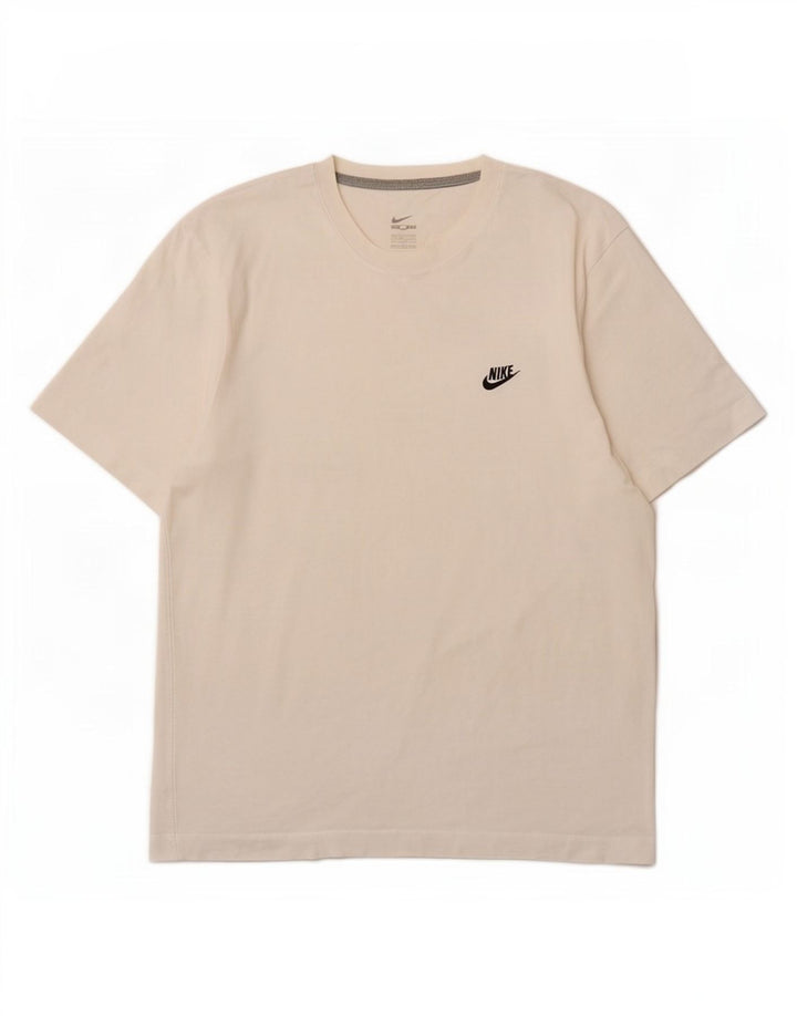 Nike T-shirt top til mænd UK 36/38 Lille hvid bomuld