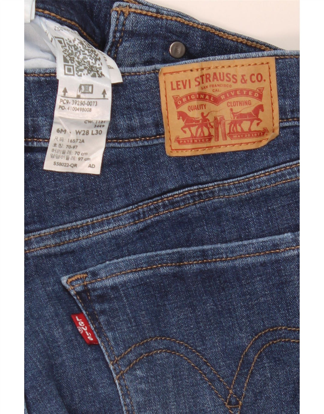 Levi's Dame Klassiske Straight Jeans US 6 Medium W28 L30 Blå Bomuld