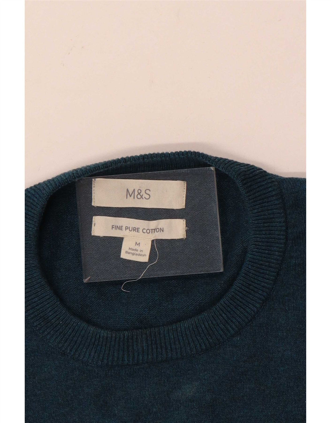 Marks & Spencer Herre sweater med rund hals, mellemblå bomuld