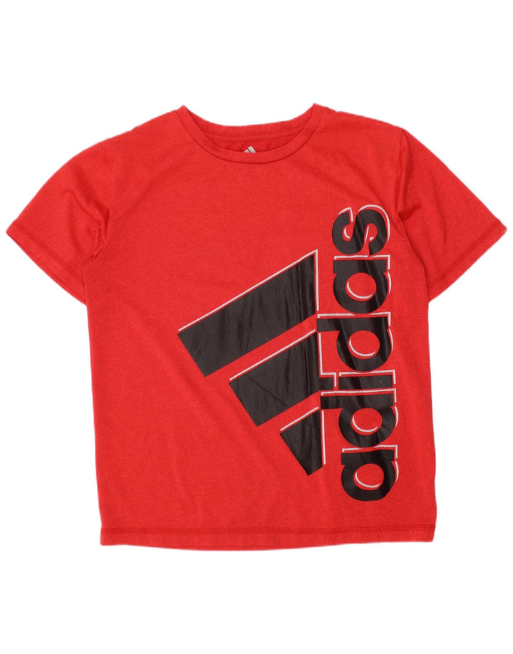 ADIDAS Drenge Grafisk T-Shirt Top 7-8 år Lille Rød