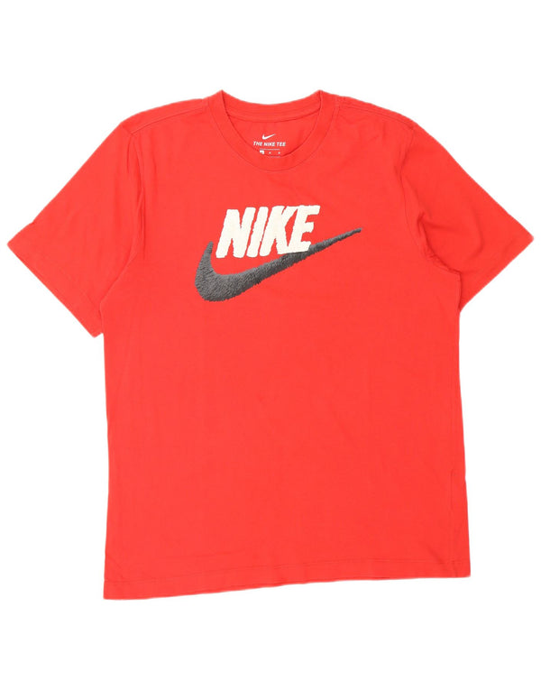 NIKE grafisk t-shirt til mænd, medium rød bomuld