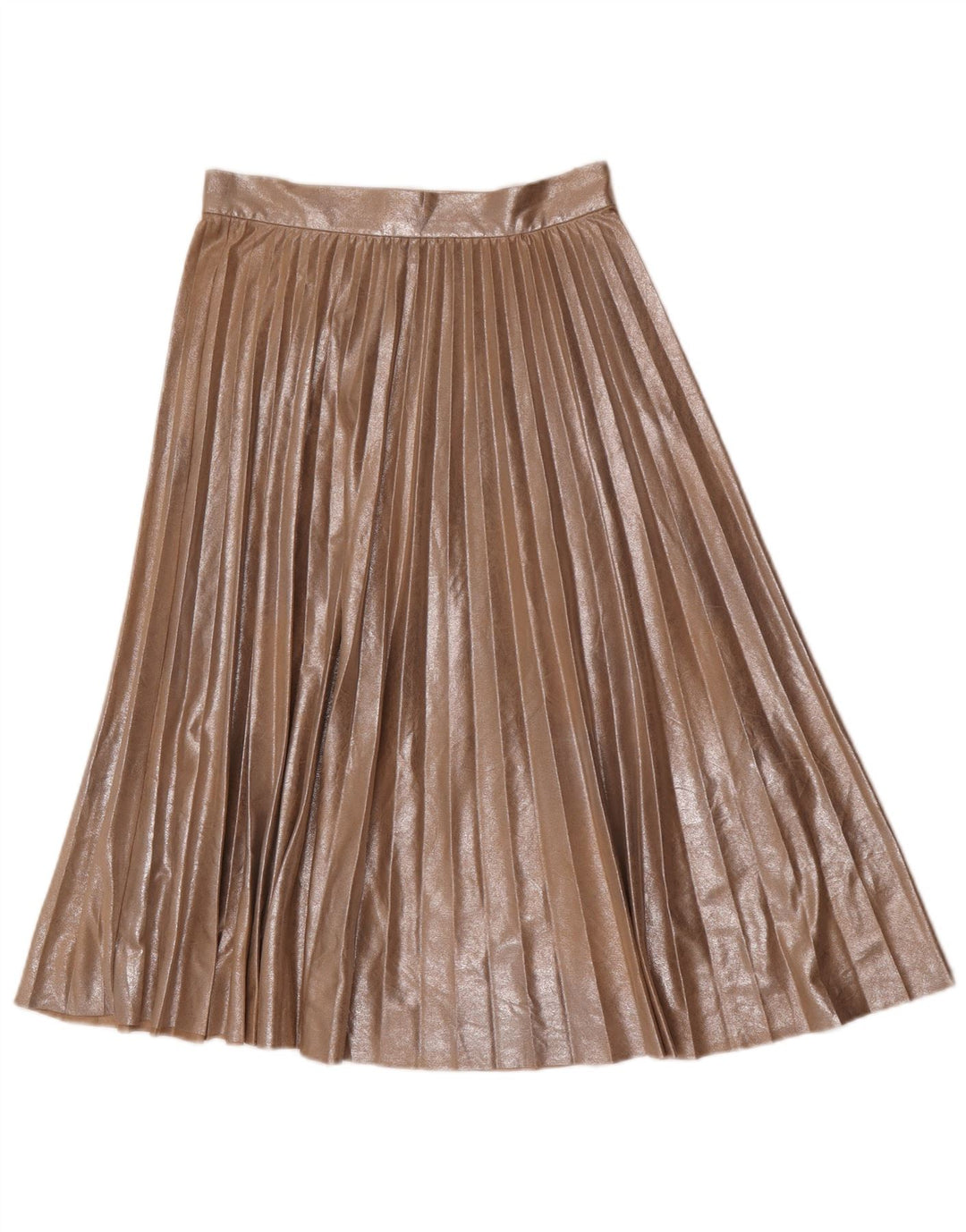 Zara Kvinder højtalje plisseret nederdel Lille W26 brun polyester