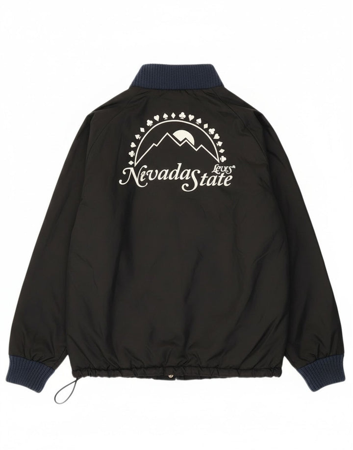 Levi's Herre Nevada Graphic Liner Bomber Jacket UK 42 XL Sort Polyamid