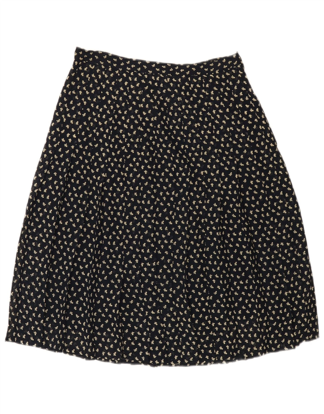 VINTAGE A-linje nederdel til kvinder med høj talje IT 44 Medium W26 Marineblå blomster