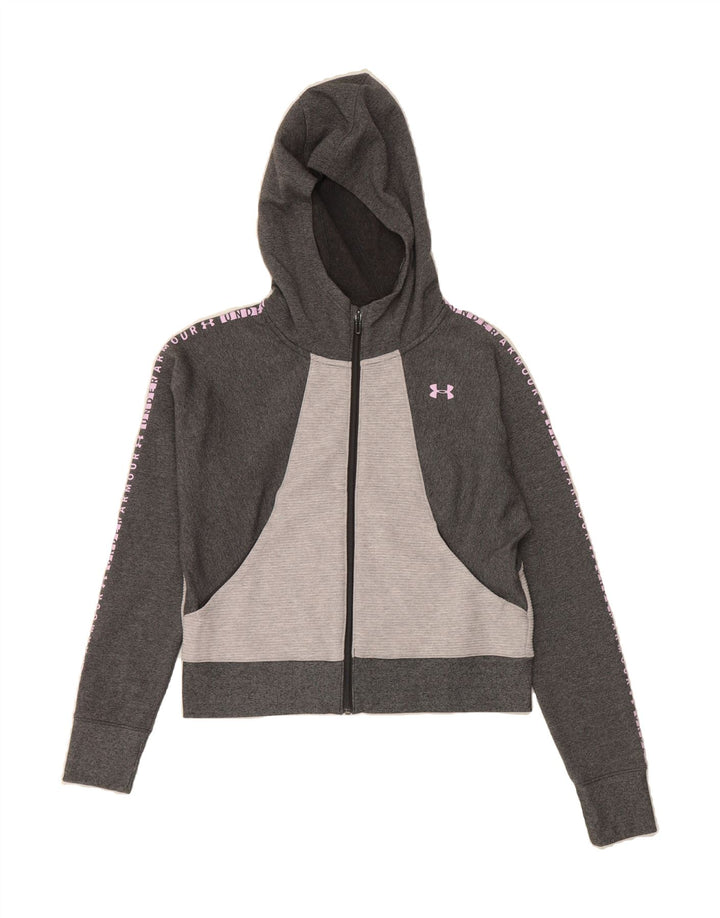 UNDER ARMOUR Womens Graphic Full Tracksuit UK 14 Medium Grey Colourblock Vintage Under Armour and Second-Hand Under Armour from Messina Hembry 