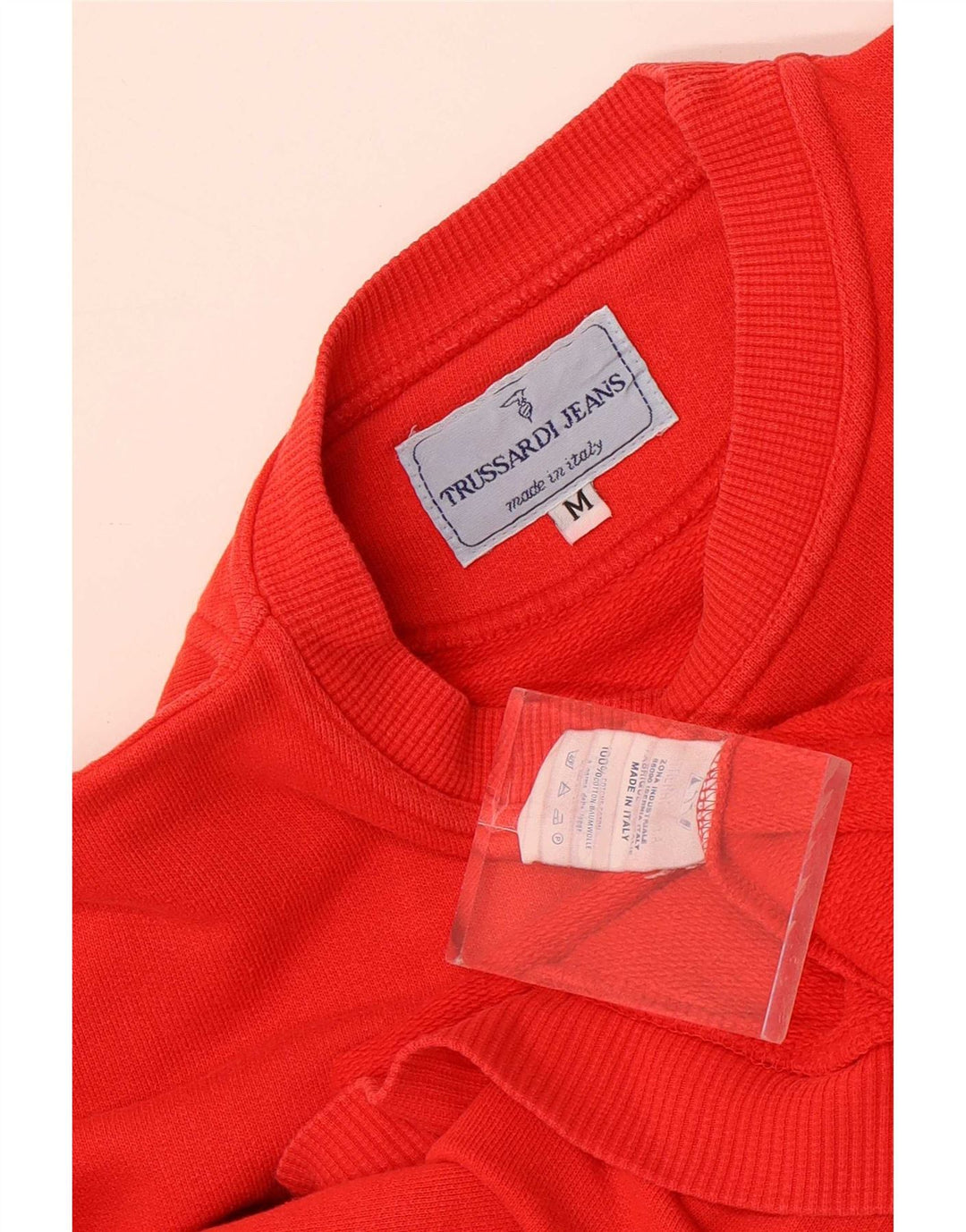 Trussardi Jeans Herre Grafisk Sweatshirt Jumper Medium Rød Bomuld