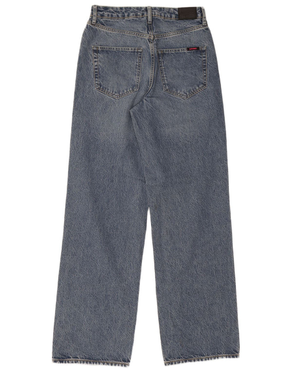 Superdry højtaljede jeans med brede ben til kvinder W28 L32 blå bomuld