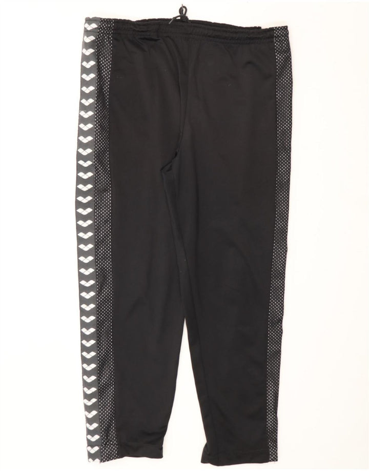 ARENA Mens Graphic Tracksuit Trousers Large Black Polyester Vintage Arena and Second-Hand Arena from Messina Hembry 