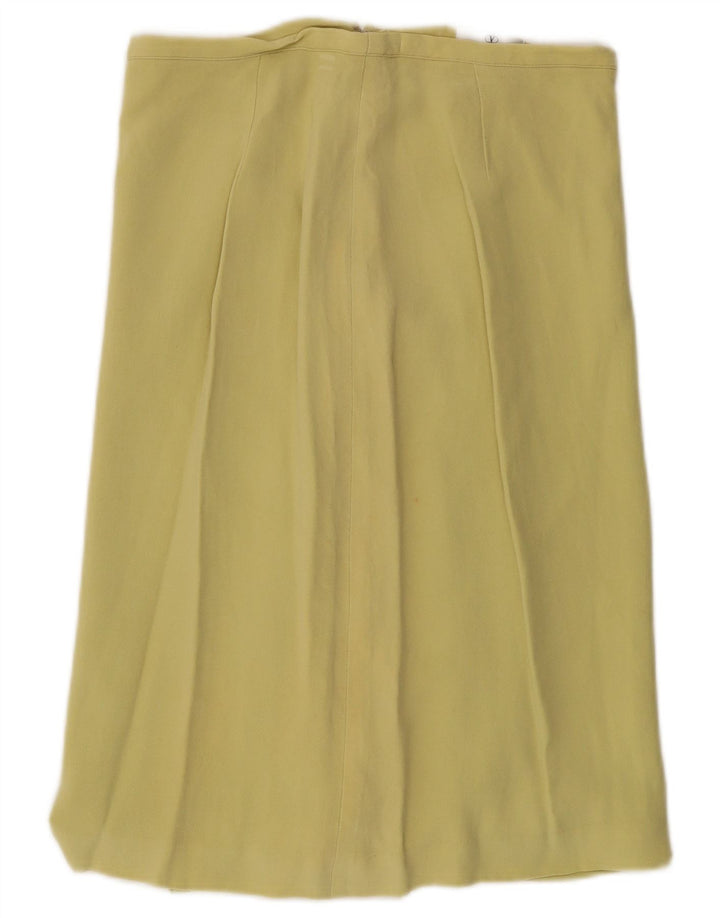 VALENTINO lige nederdel til kvinder UK 14 Medium W30 Gul