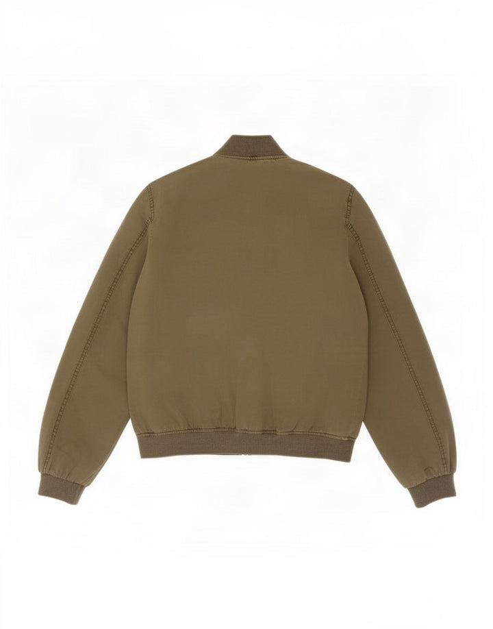 Zara Herre Bomber Jacket UK 36 Small Khaki Cotton