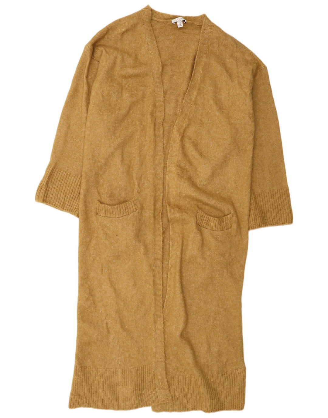 Topshop Dame Oversized Longline Open Cardigan Sweater UK 10 Small Brown