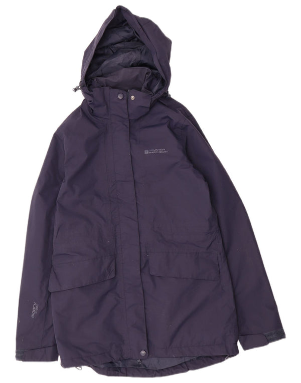 Mountain Warehouse Dame Regnfrakke med hætte UK 10 Small Navy Blue Nylon