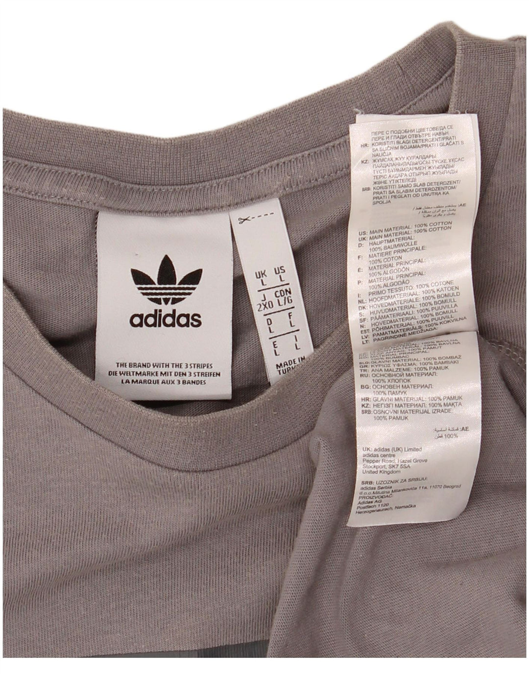 ADIDAS Grafisk T-shirt top til mænd, stor grå bomuld