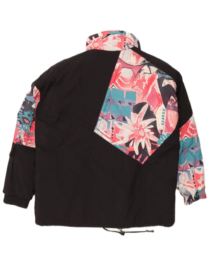 MAIER Dame Oversized Windbreaker Jacket UK 14 Large Black Floral