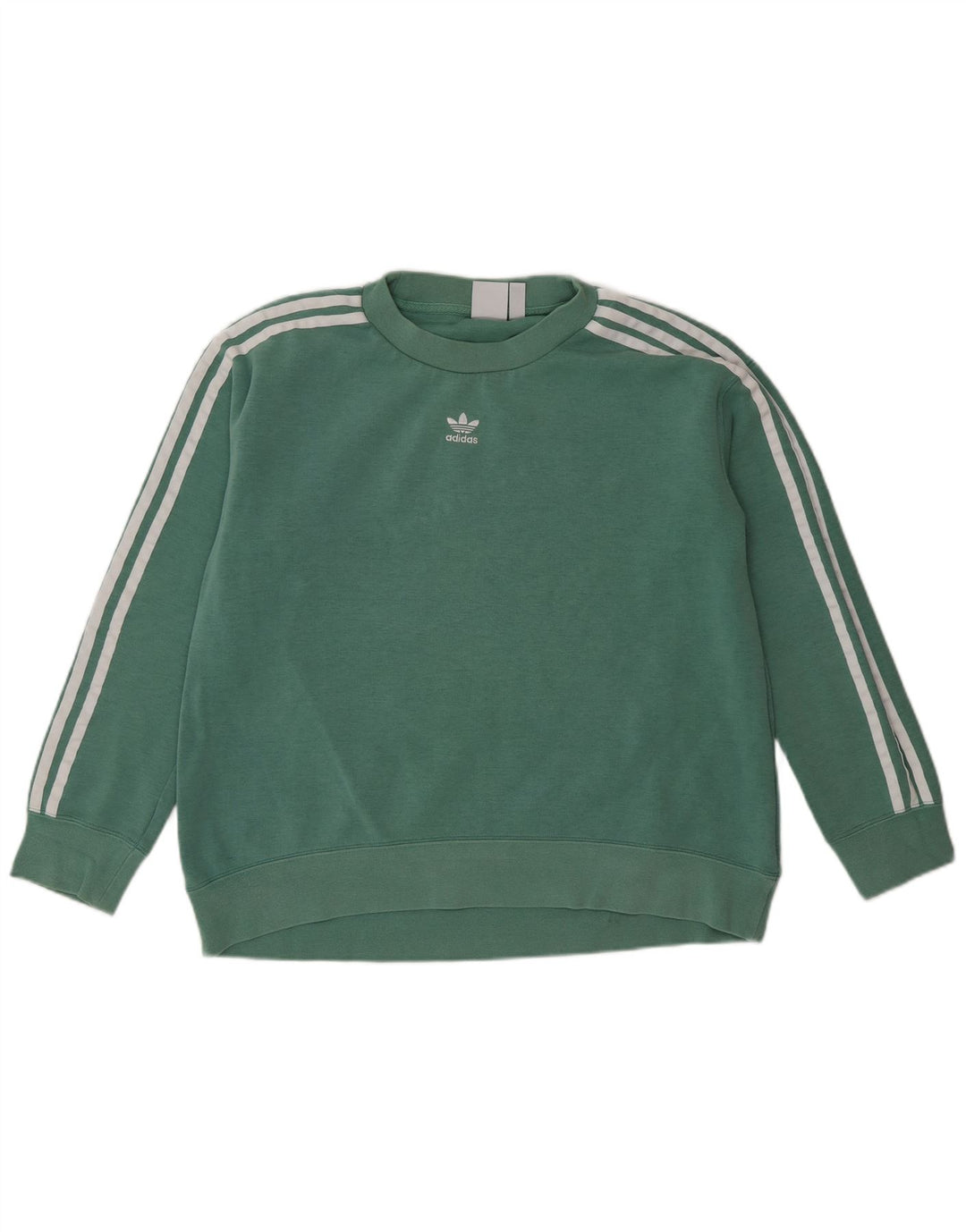 Adidas Dame Oversized Sweatshirt Jumper UK 8 Lille Grøn Bomuld